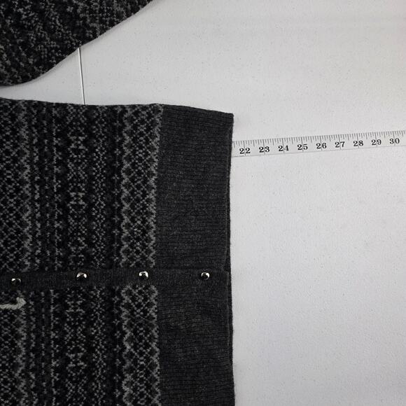 Eddie Bauer Women’s Wool Blend Fair Isle Cardigan Sweater Gray SP 6916 - Picture 4 of 8